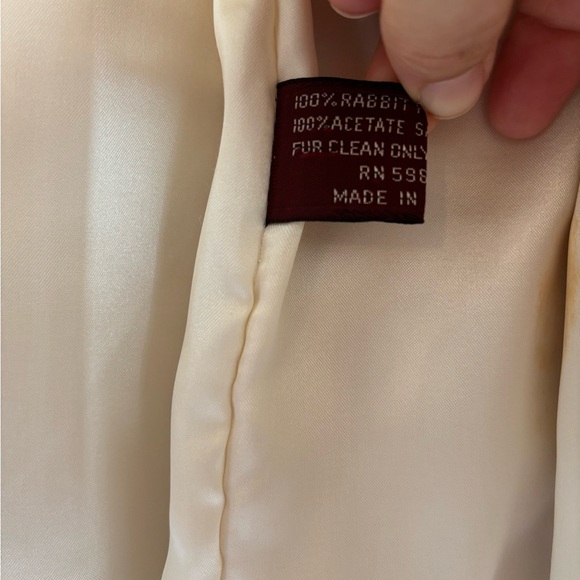 Vintage White Rabbit Fur Jacket - Picture 5 of 9